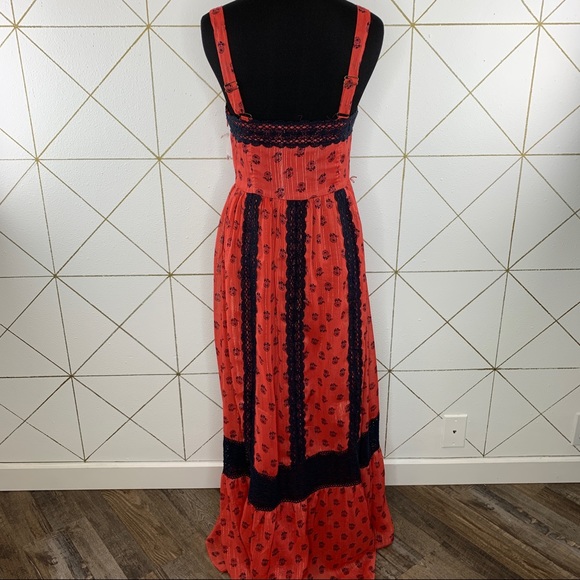 Modcloth Floral And Lace Boho Maxi Dress Size Small - Picture 2 of 14